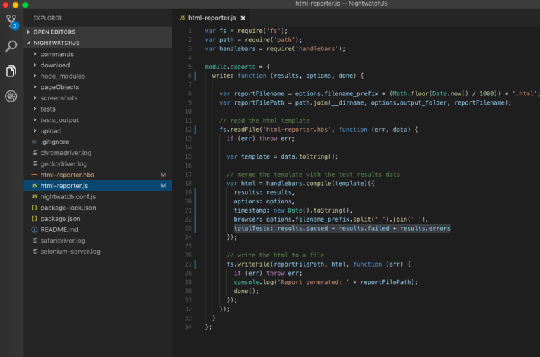 How to create HTML reports in Nightwatch JS - TestersDock