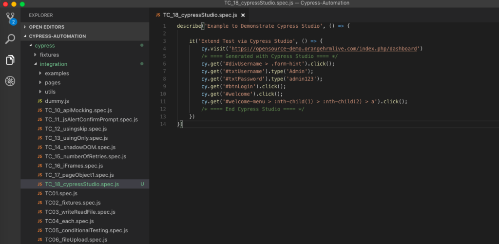 How to visually generate tests using Cypress Studio(Cypress 10 alternative)