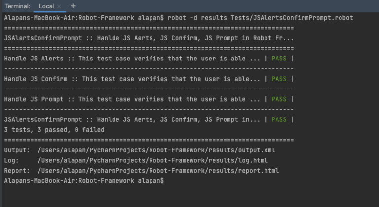 How to Handle Javascript Alert, Confirm and Prompt in Robot Framework