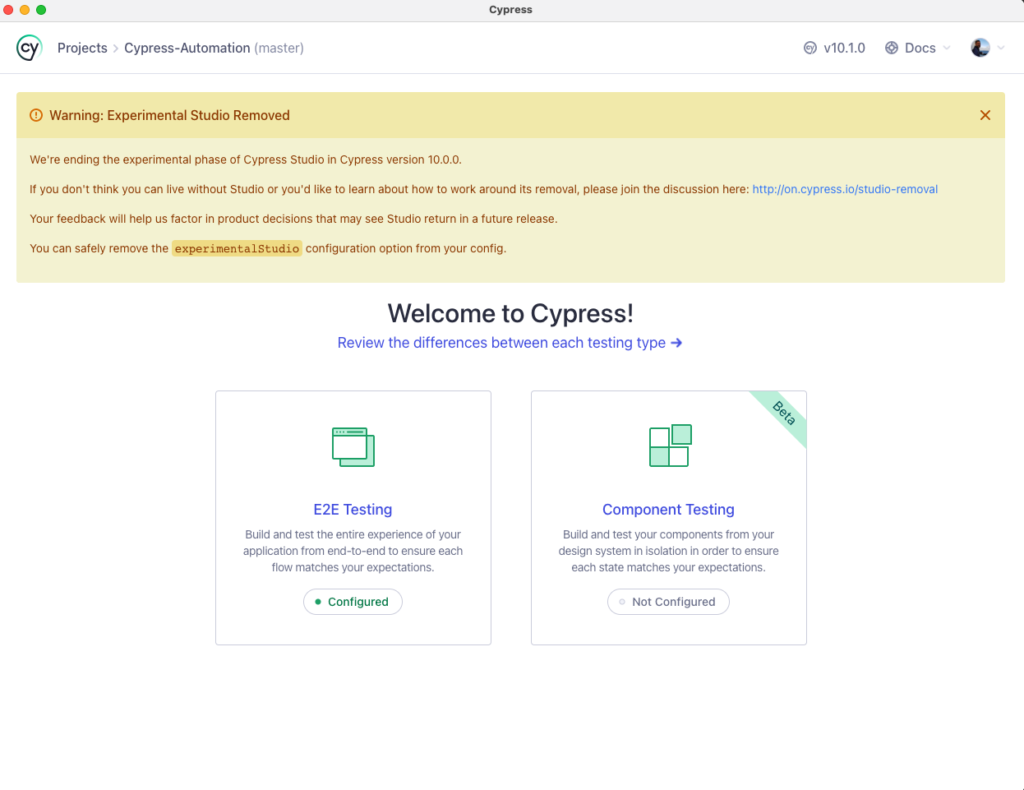Cypress 10 Upgrade TestersDock